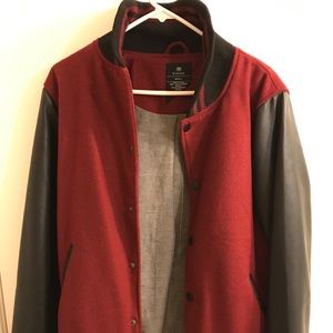 Cotton On Leather Sleeve Varsity Jacket